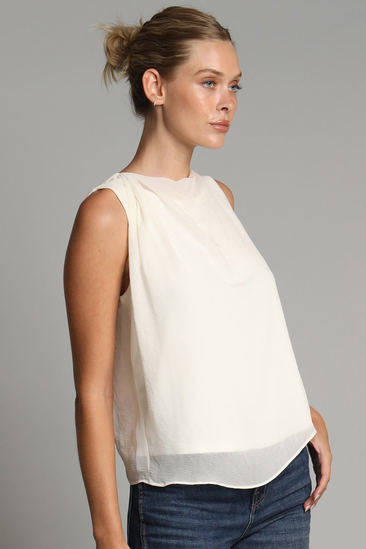 Hammered Chiffon Tank Top