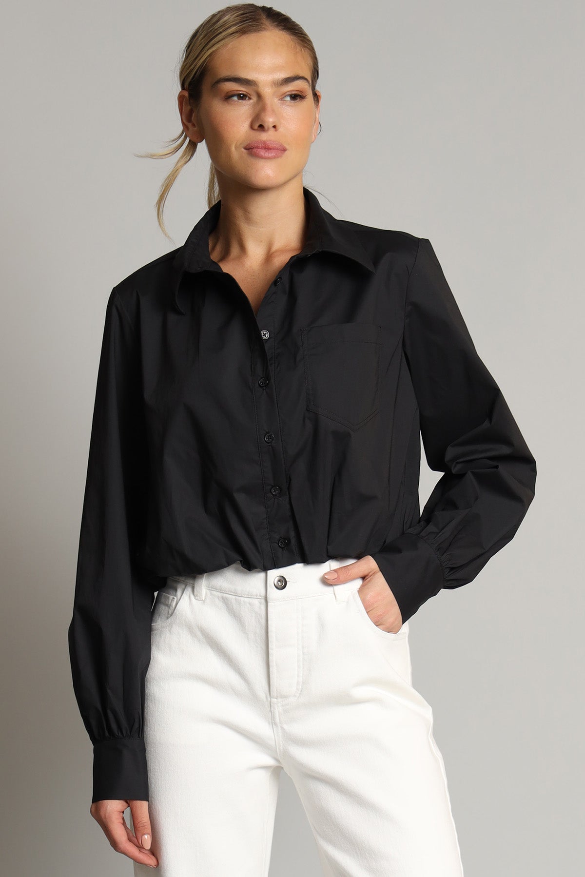 Bubble Button Front Shirt