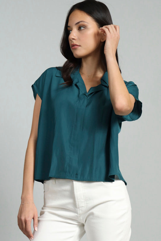 Boxy V-Neck Top