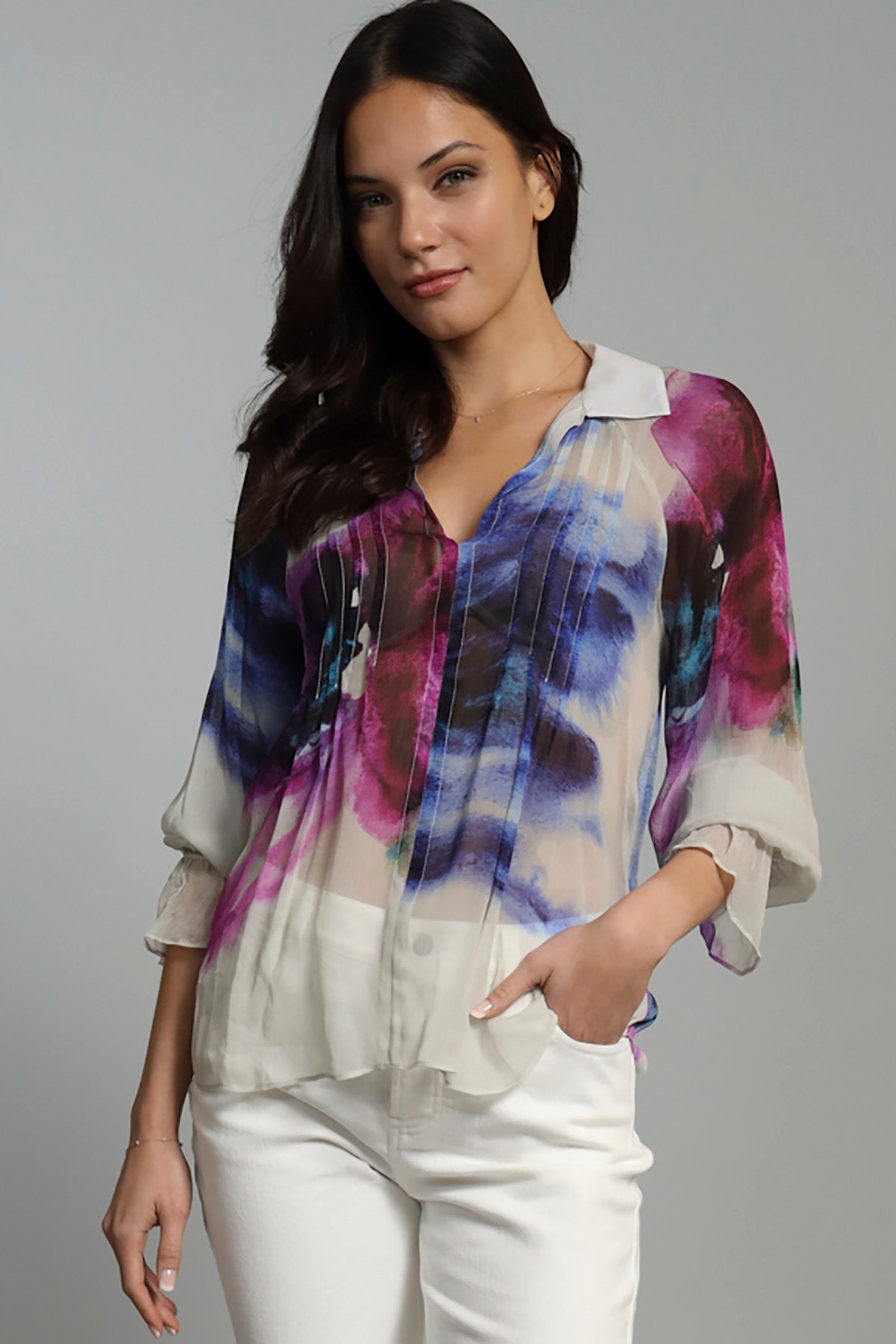 Lotus Flower Peasant Blouse