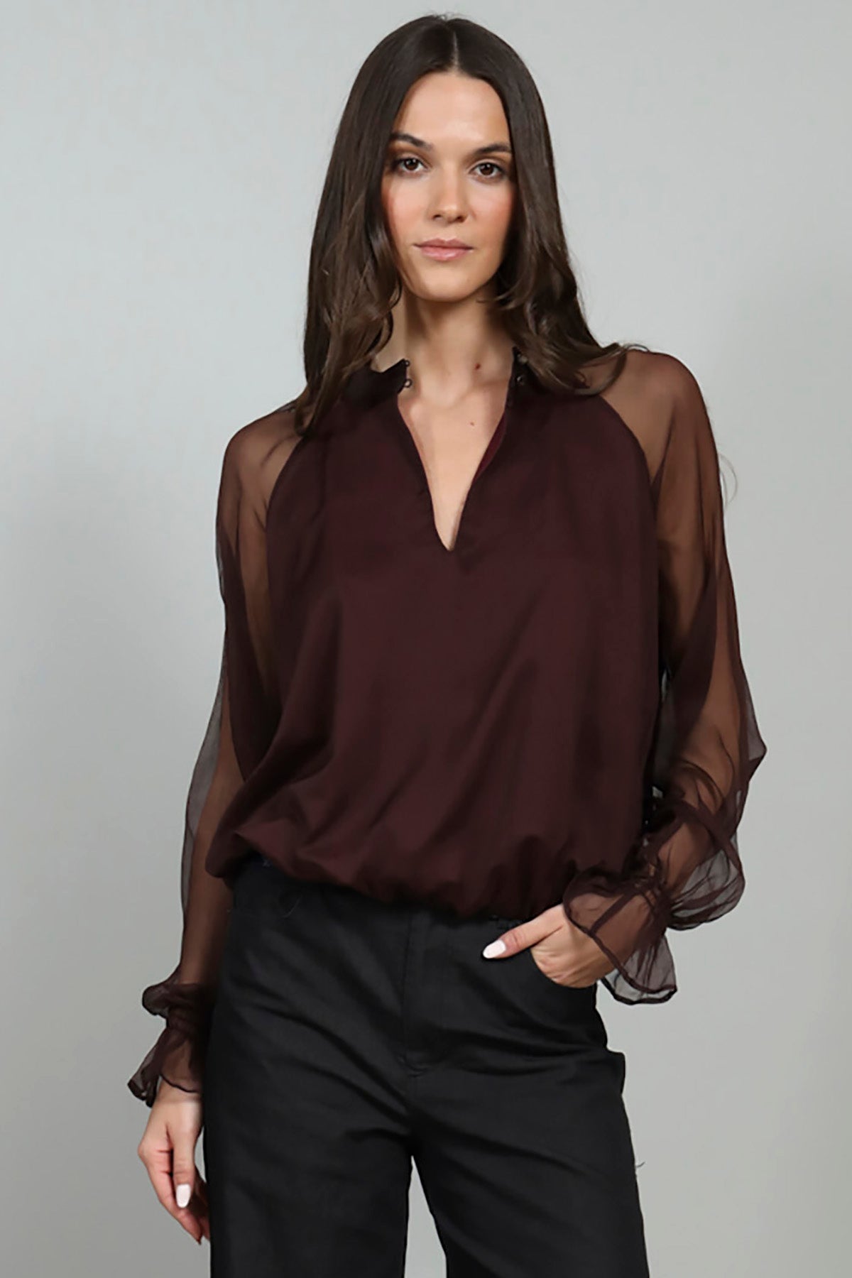 Celine Chiffon Bubble Blouse