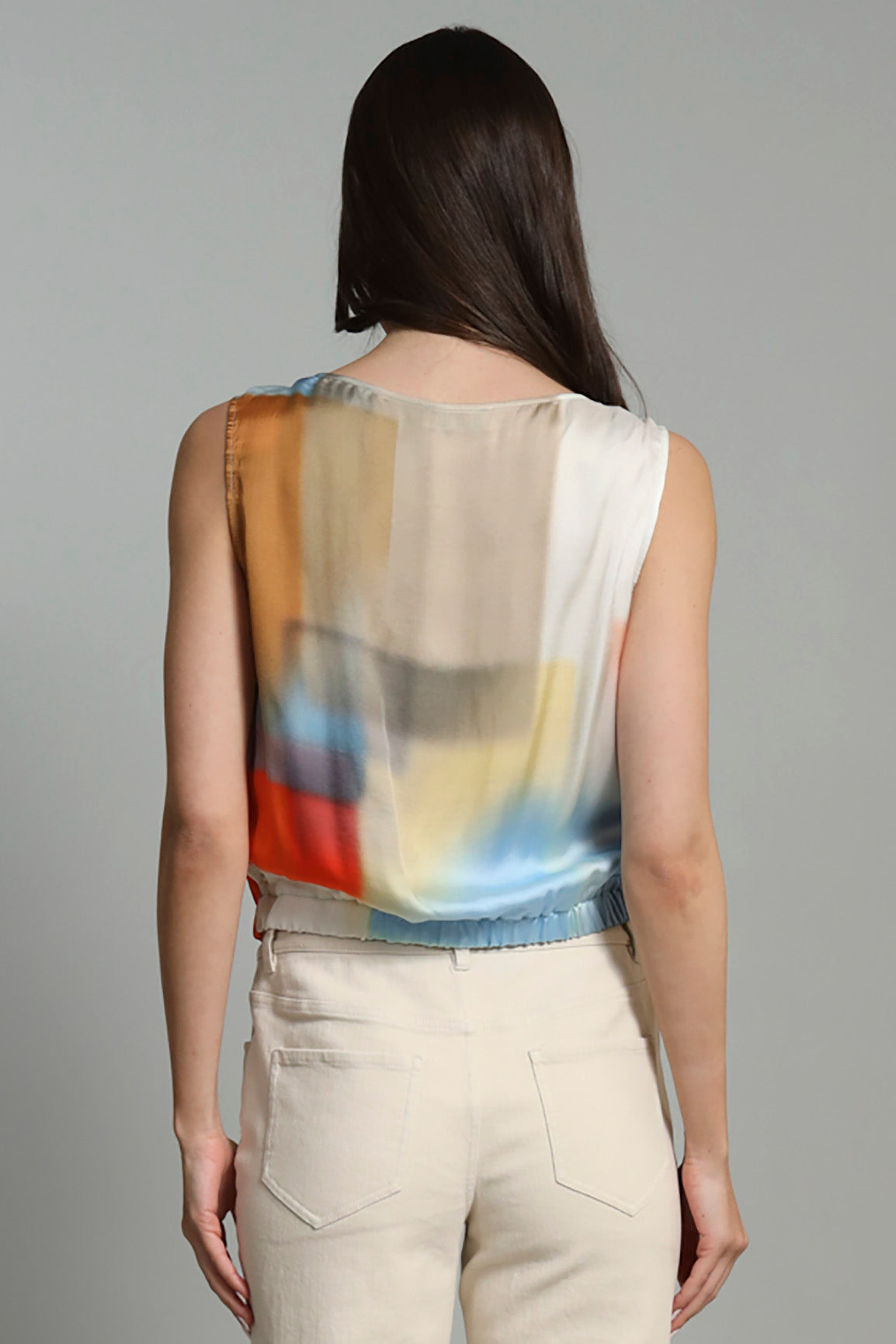 Color Block Cowl Neck Top