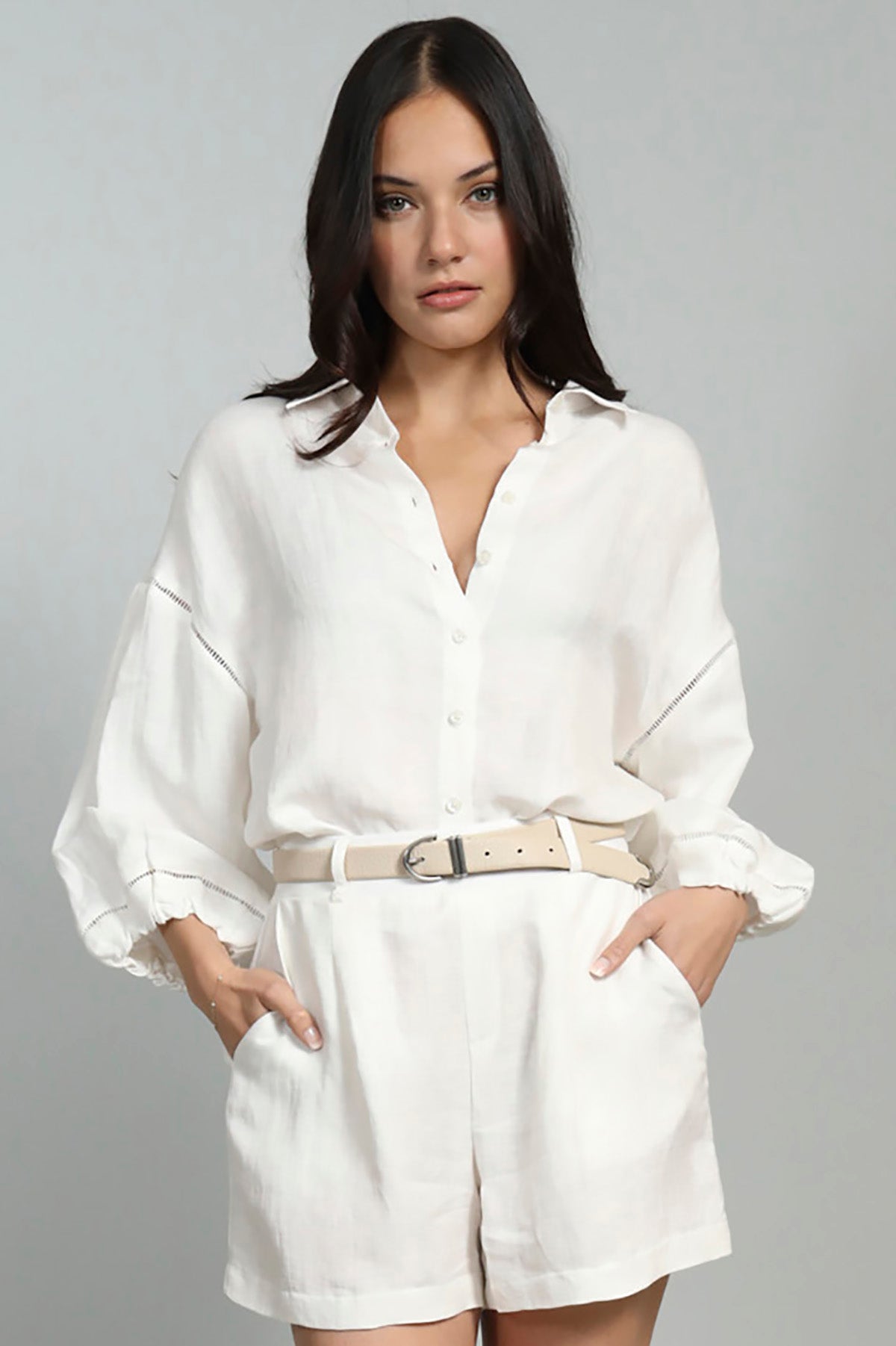 Linen / Cupro Button Front Shirt