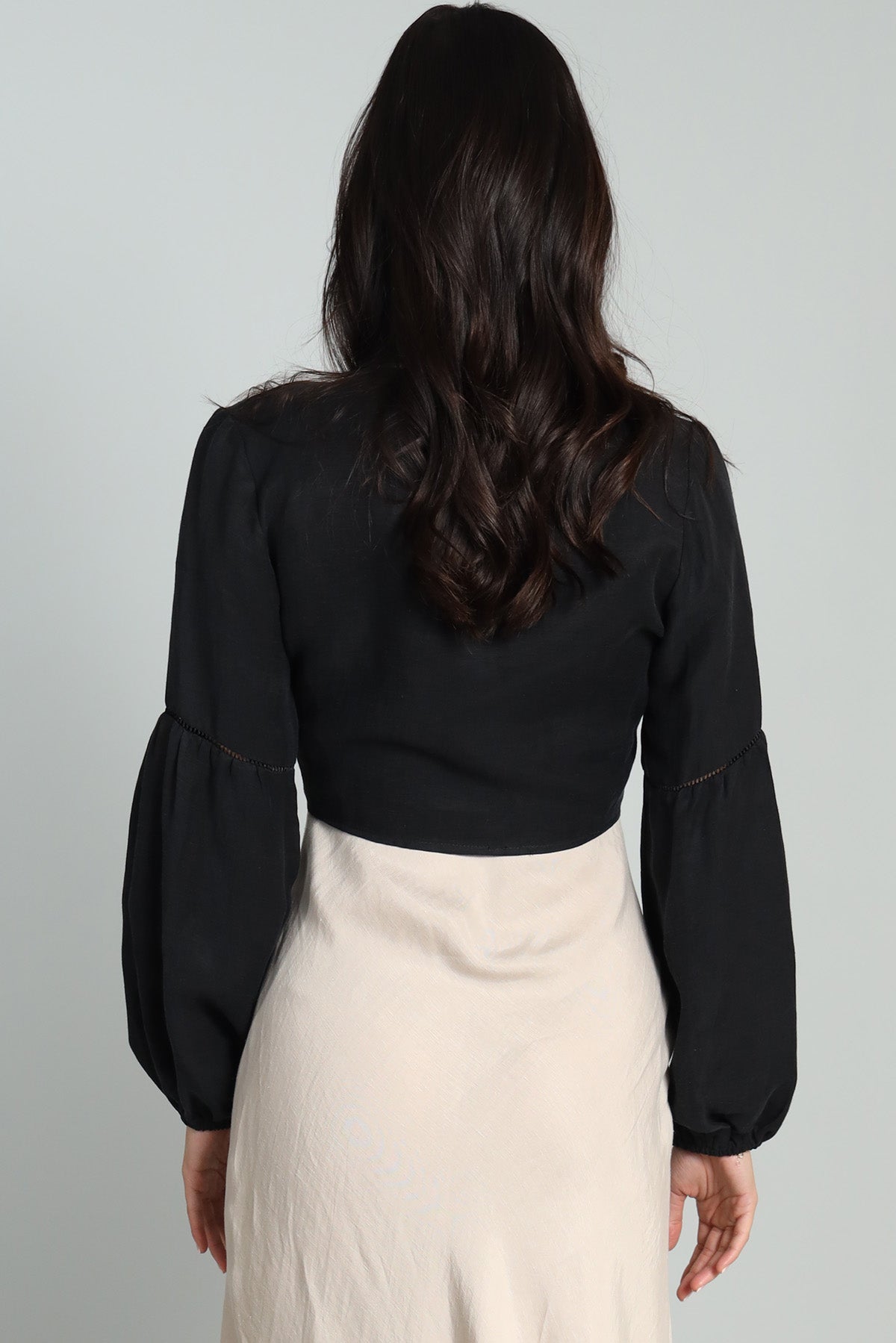 Linen / Cupro Tie Front Shrug