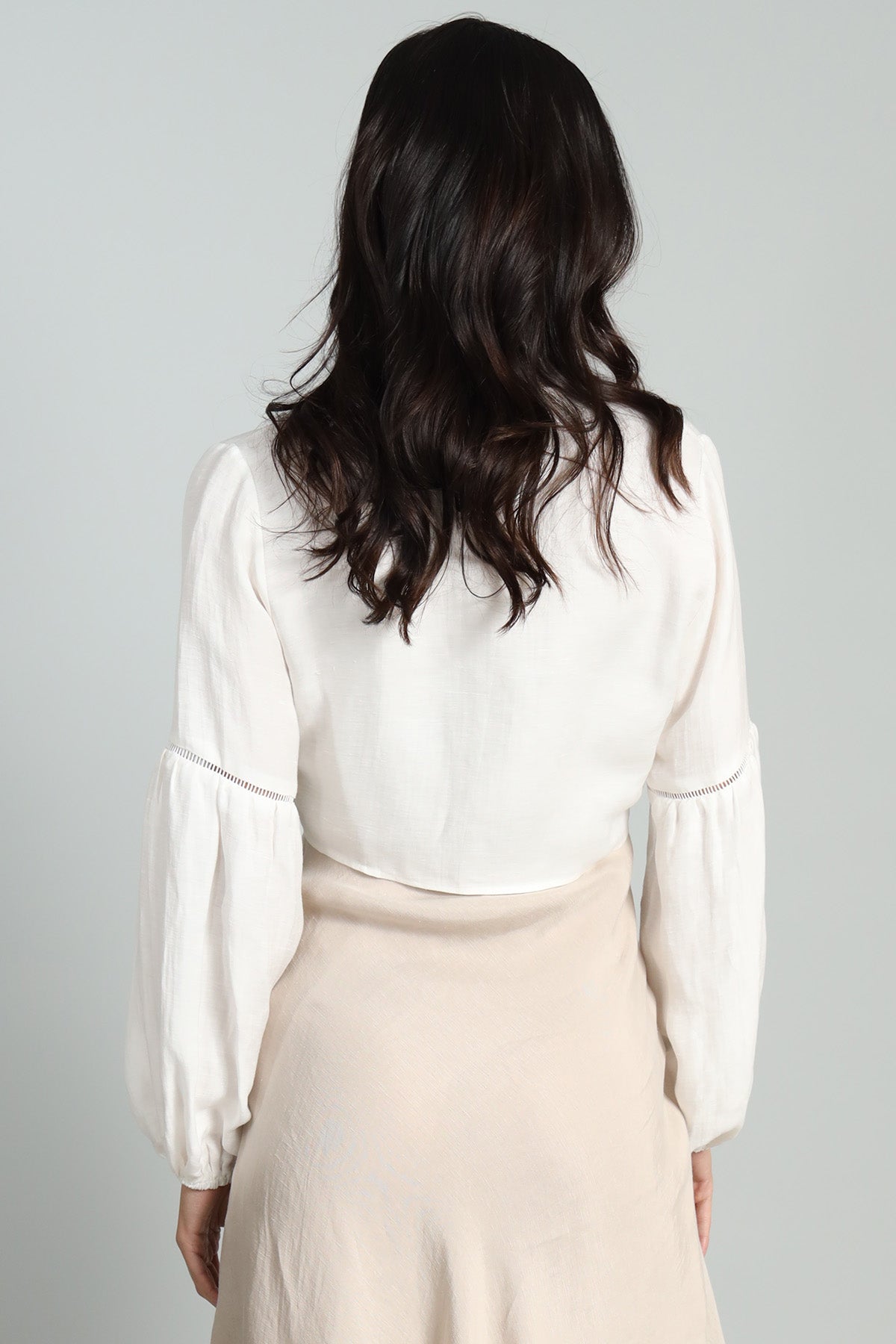 Linen / Cupro Tie Front Shrug