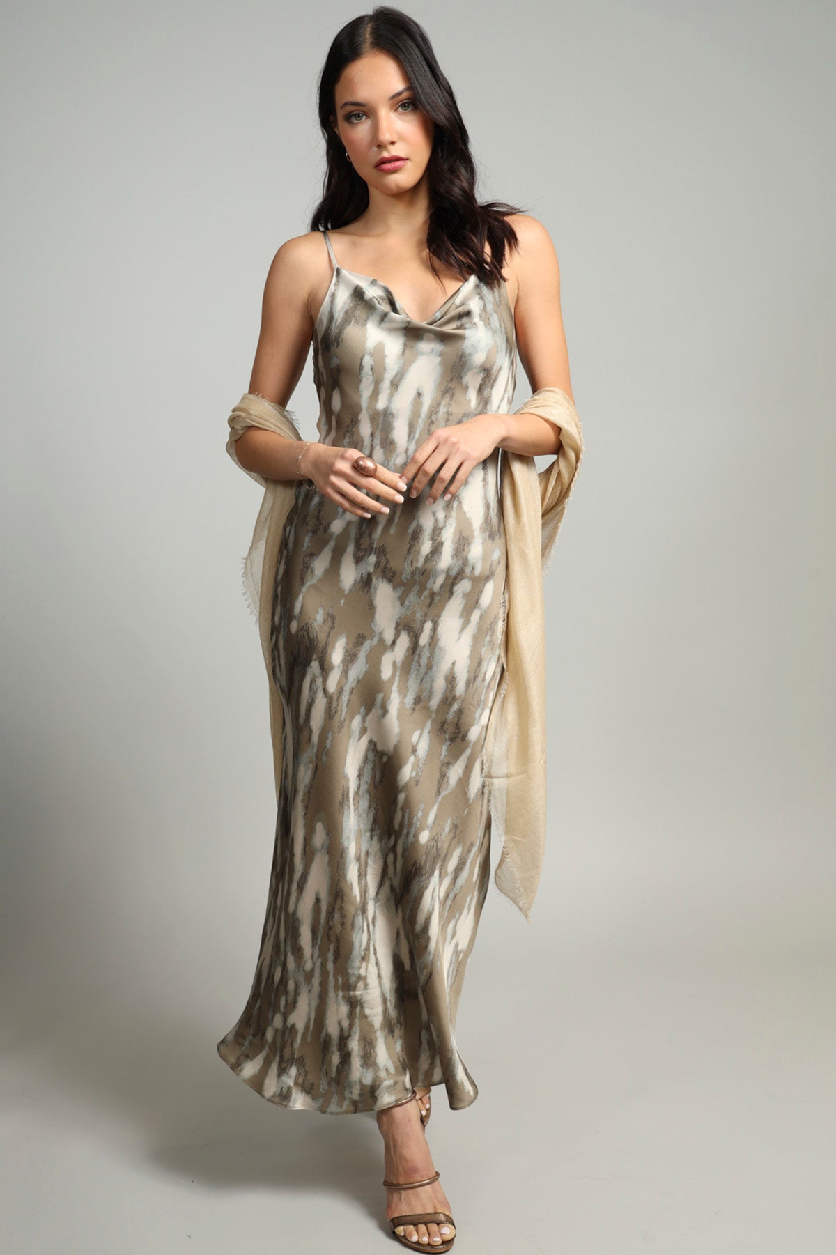 Cloudy Bias Cut Dress