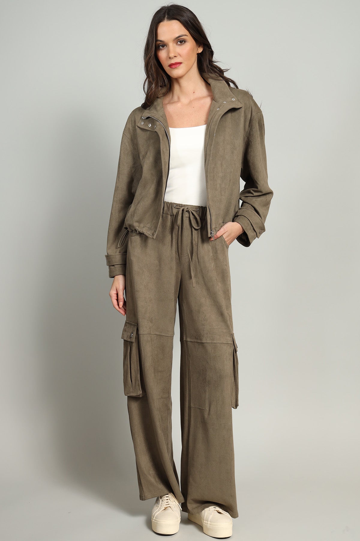 Ally Vegan Suede Cargo Pant