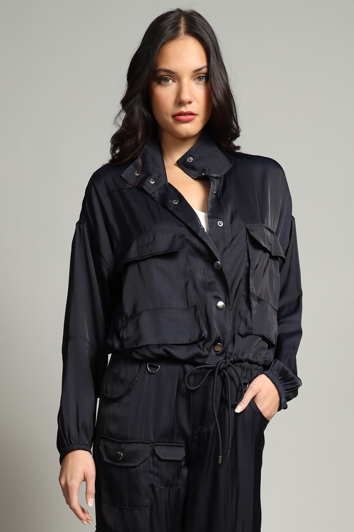 Satin Cargo Jacket