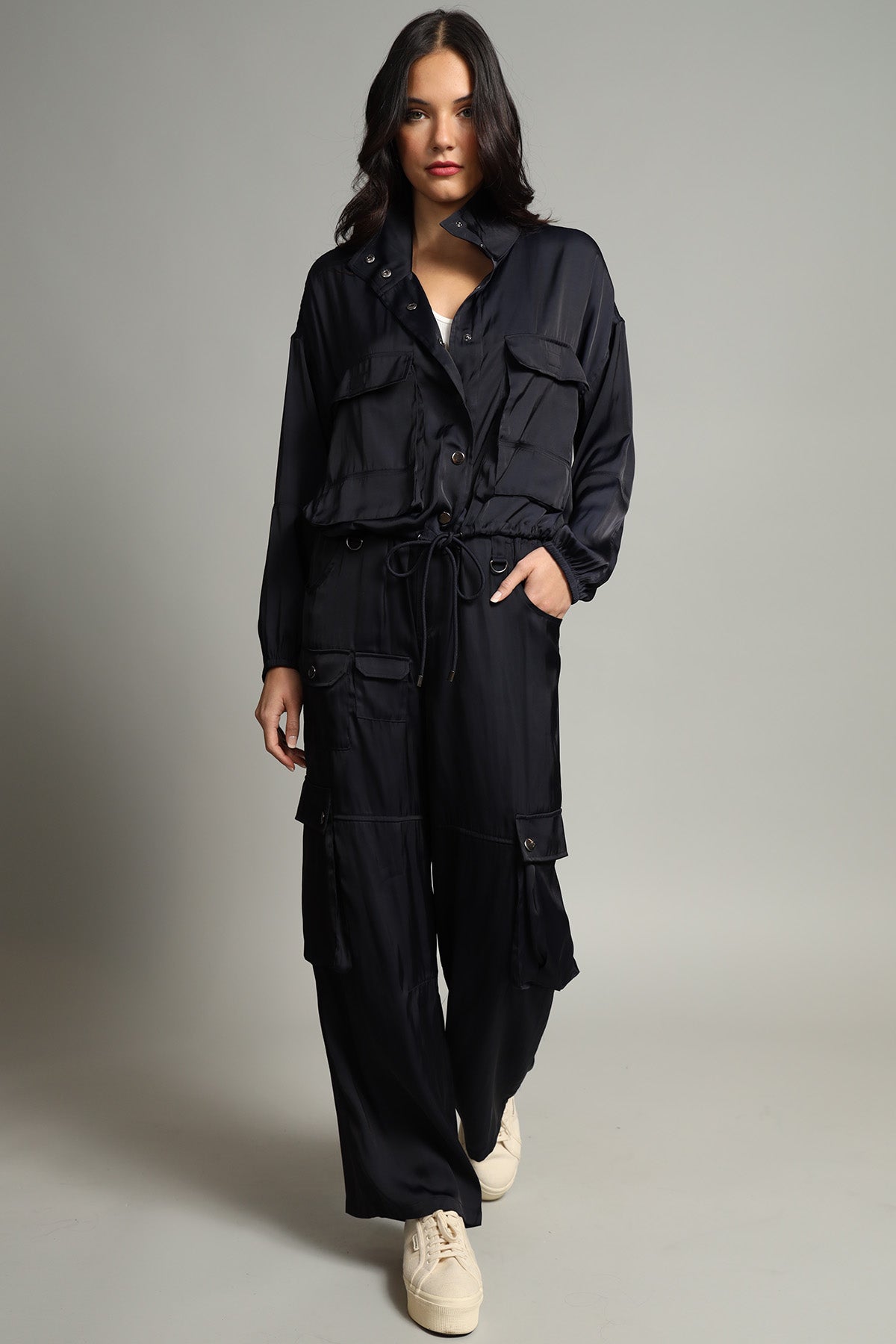 Satin Cargo Jacket