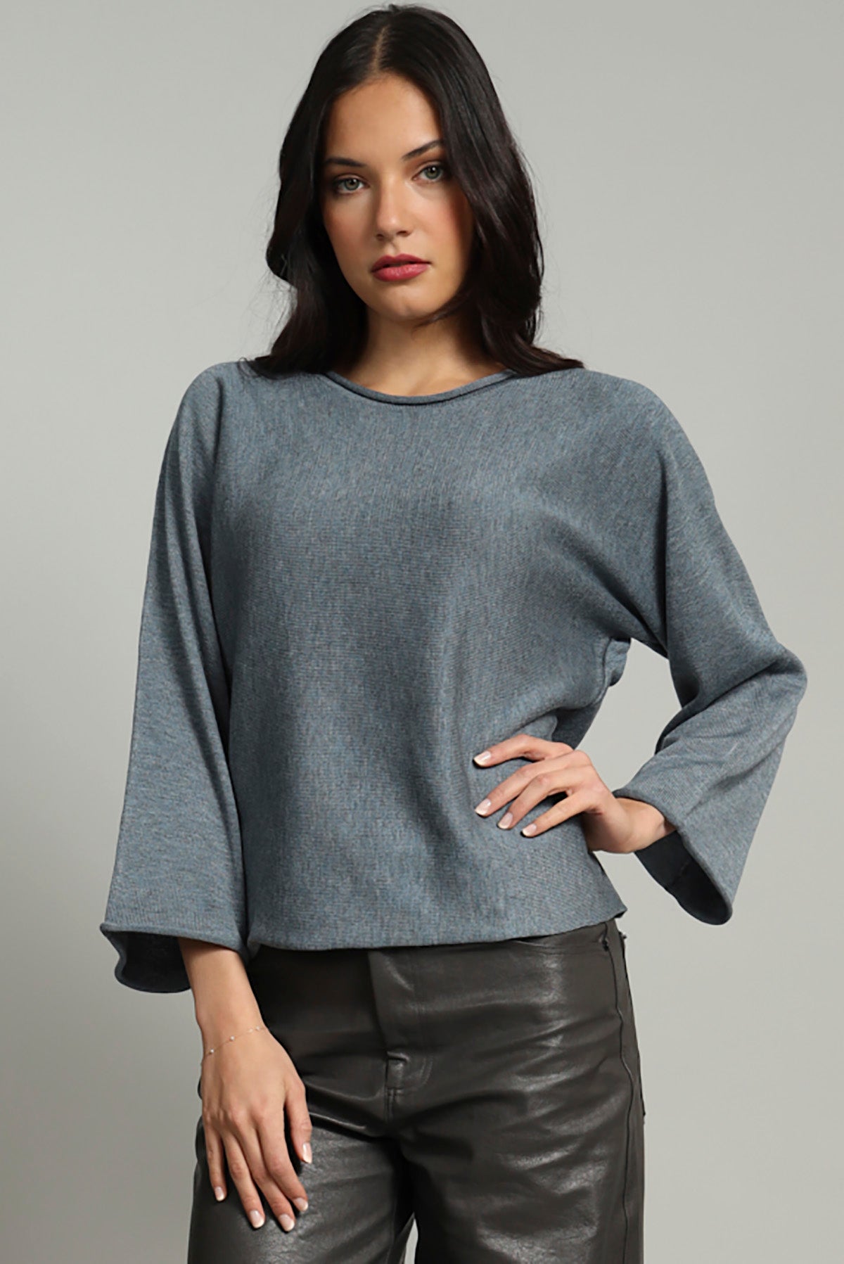 Rolled Edge Kimono Sweater