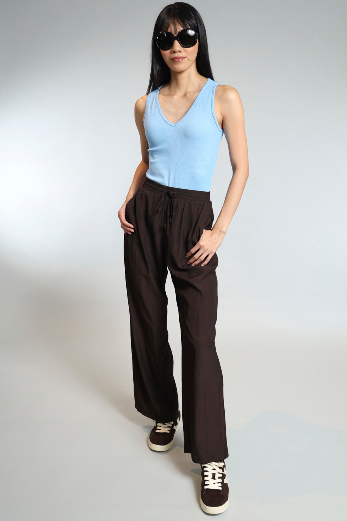 Flat Front D Satin Trouser