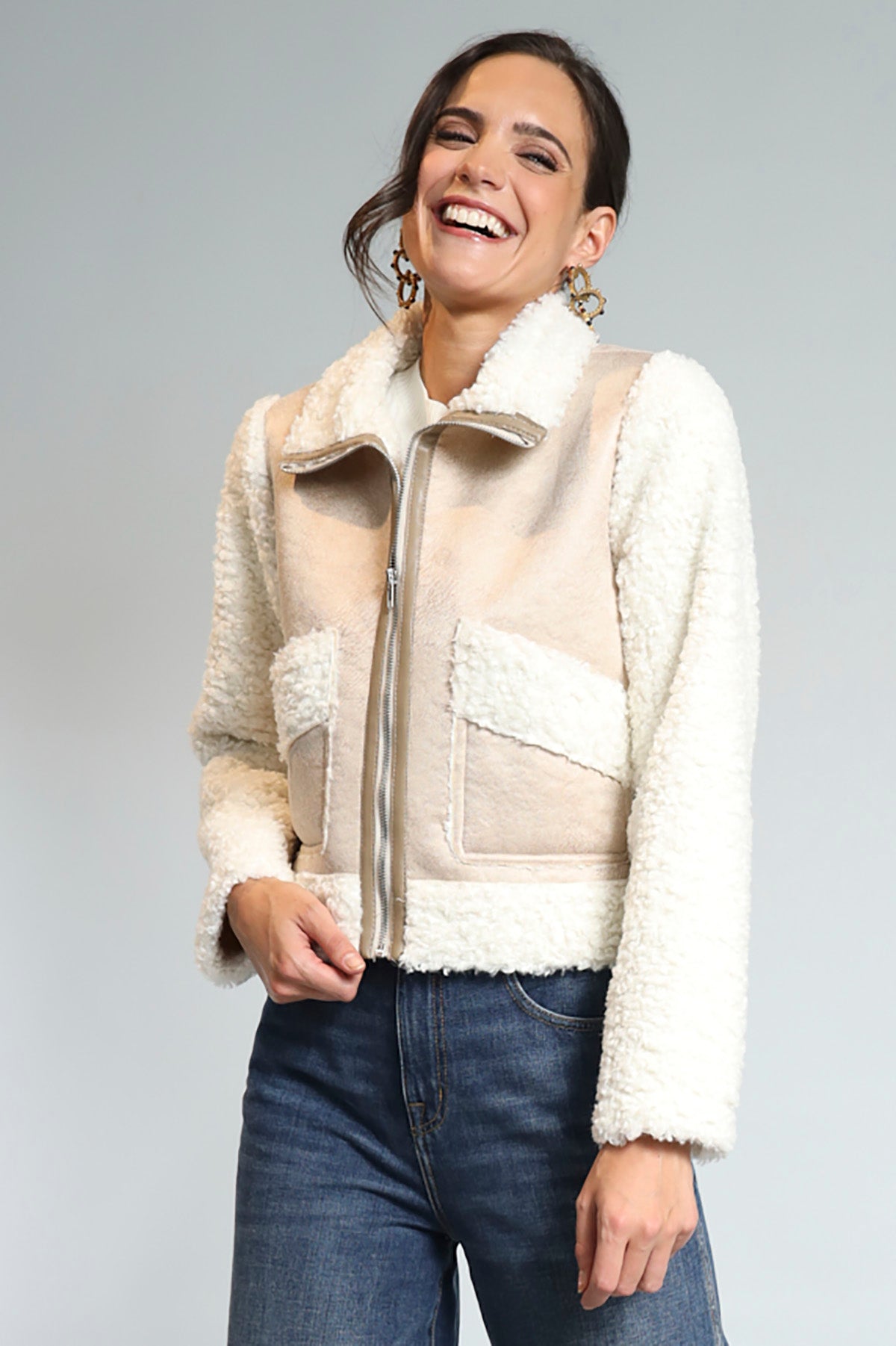 Furry Sleeves Jacket