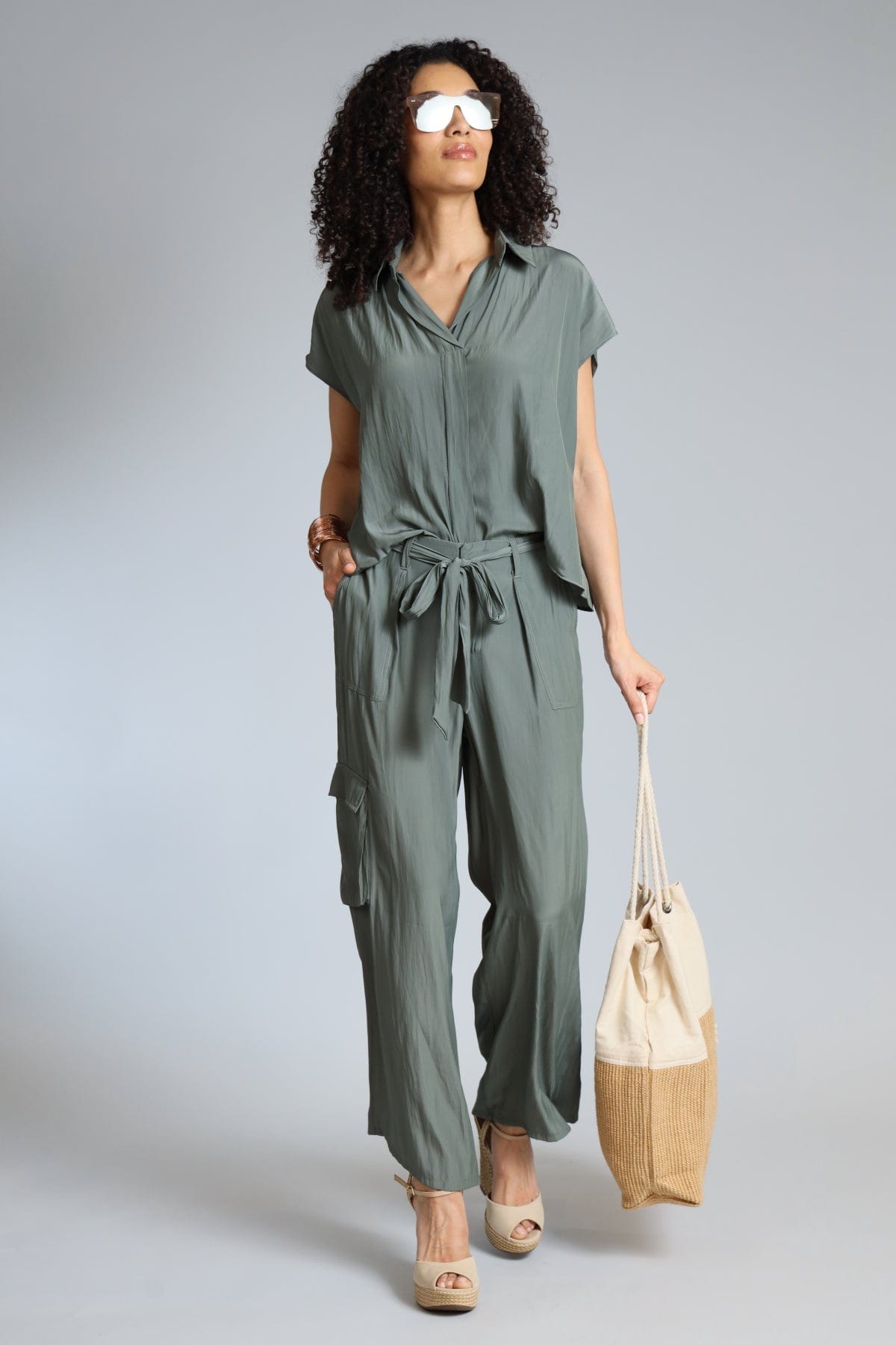 Belted D-Satin Cargo