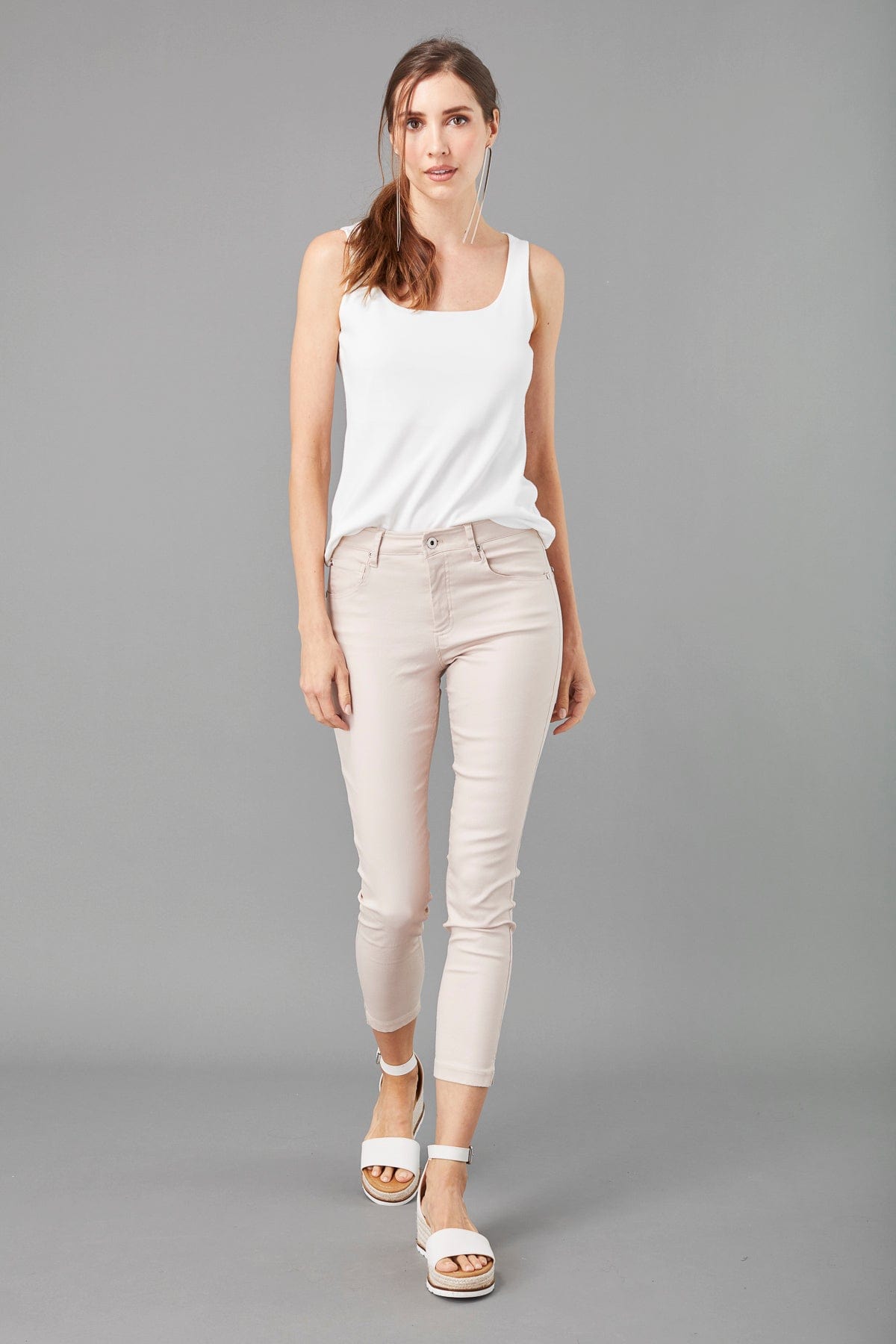 Prima Pink Denim Slim Ankle Jean