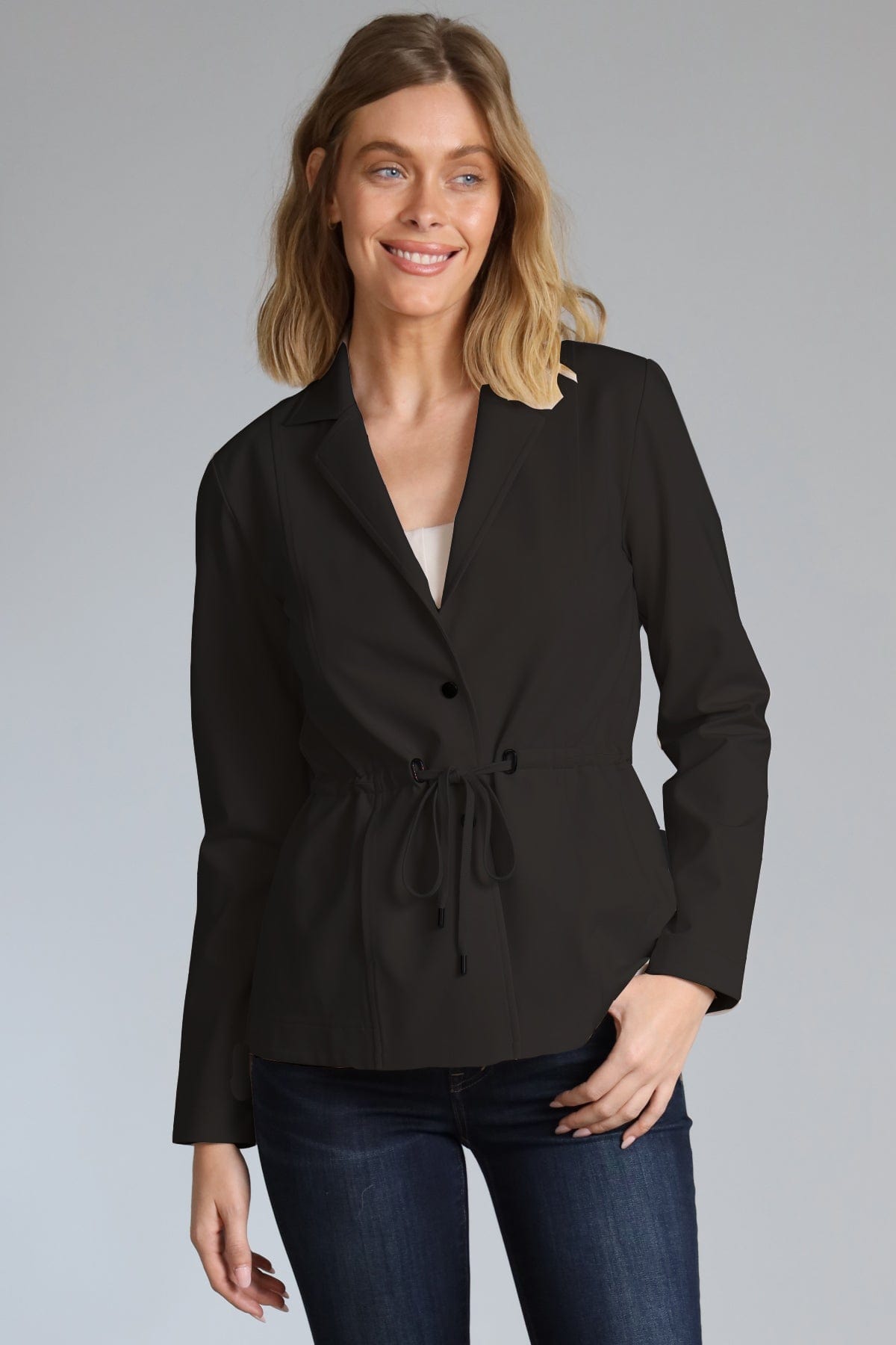 Ponte Drawstring Blazer