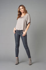 Lightweight Satin V-Neck Tee