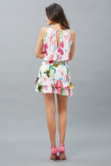 Floral Sketch Halter Dress