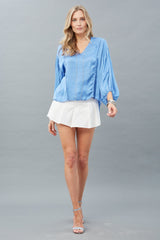 Vintage Satin Peasant Top