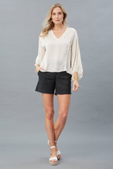 Vintage Satin Peasant Top