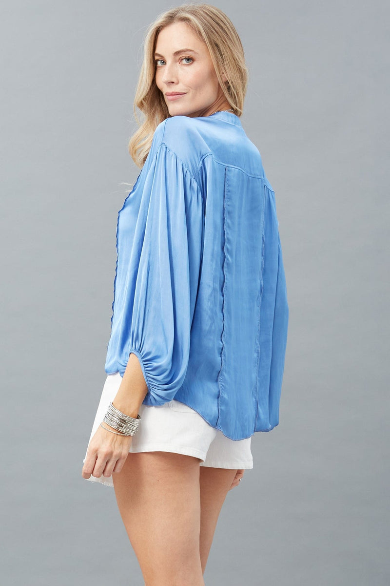 Vintage Satin Peasant Top