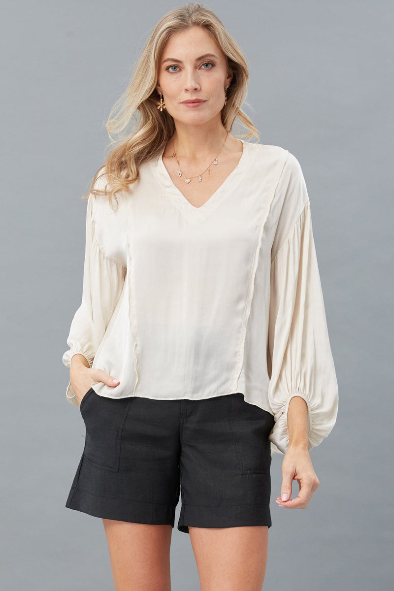 Vintage Satin Peasant Top