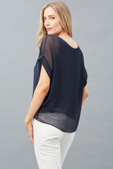 Hammered Chiffon Boxy Tee
