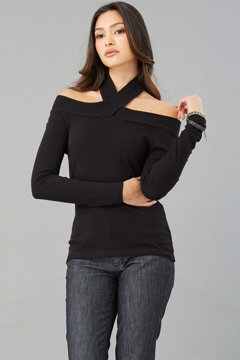 Long Sleeve Halter Sweater