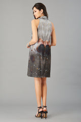Printed Funnel Neck Dress