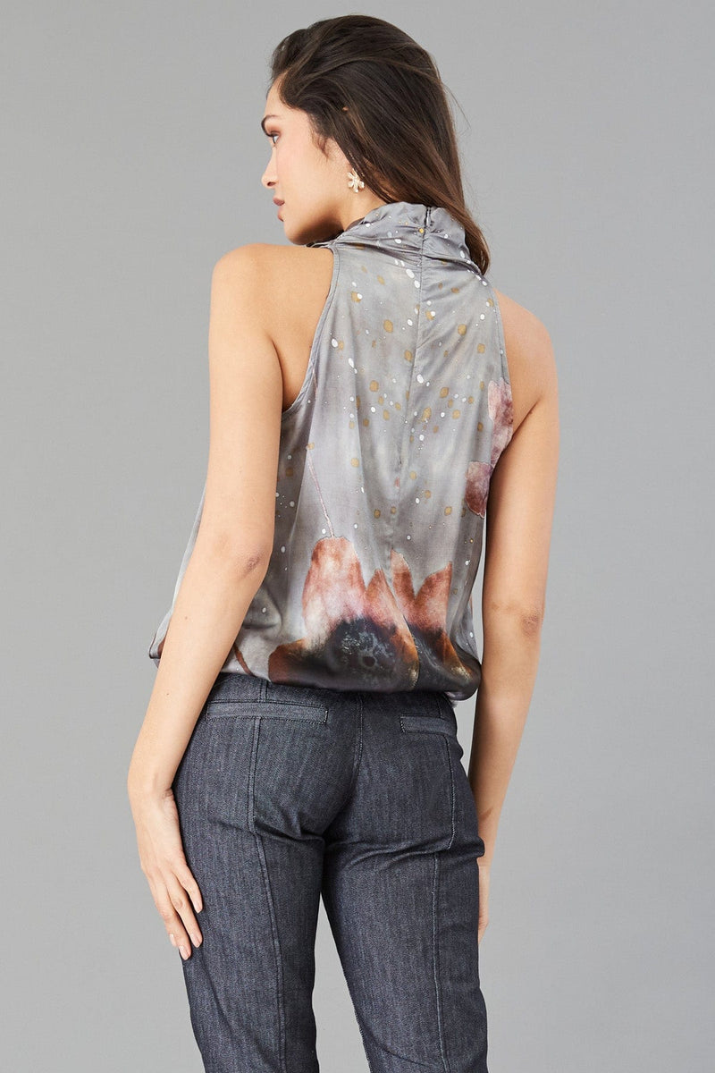 Printed Funnel Neck Top