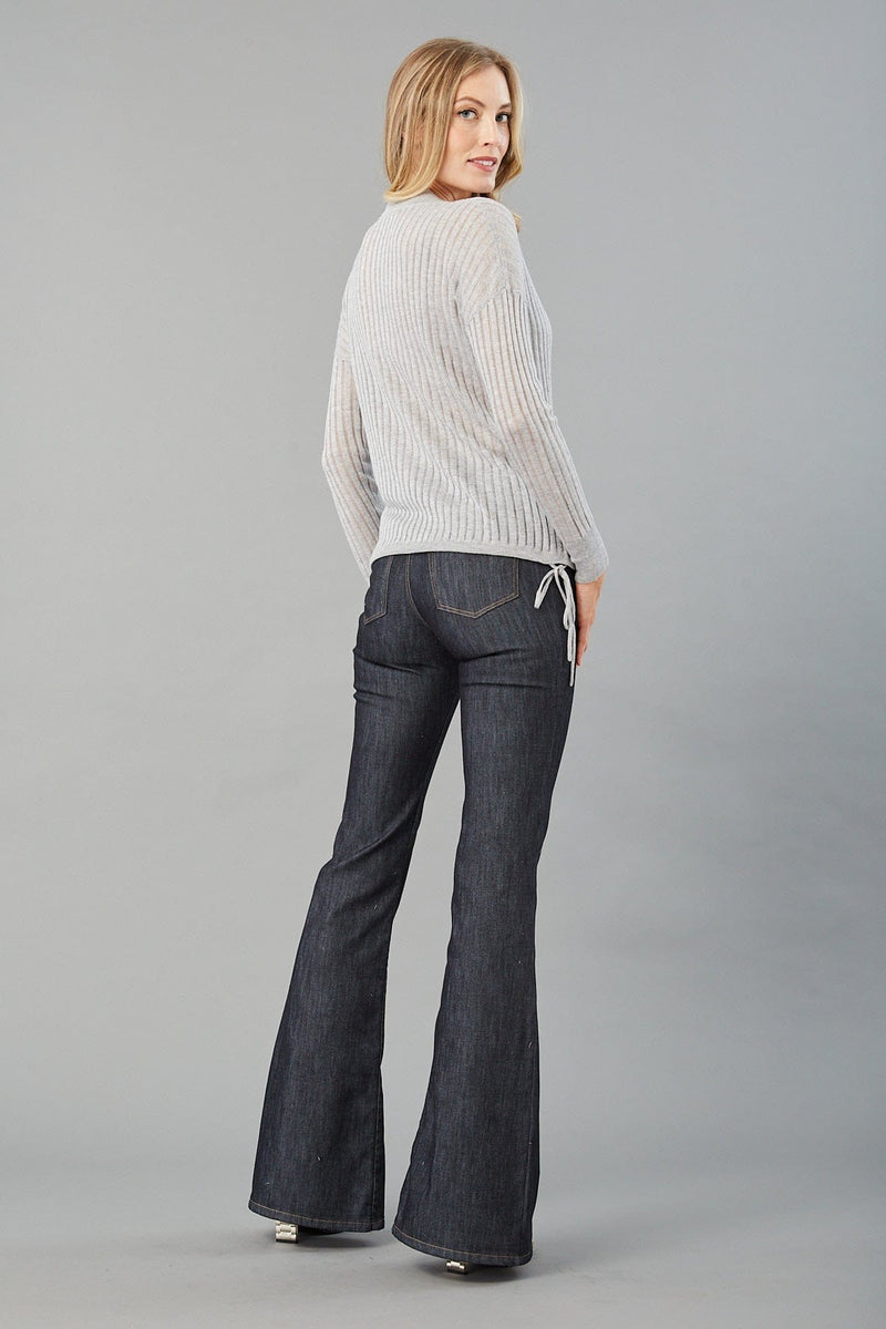 V-Neck Drawstring Sweater