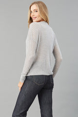 V-Neck Drawstring Sweater