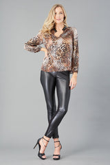 Printed Peasant Top