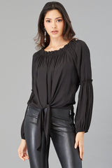 Tie Front Peasant Top