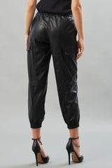 Vegan Leather Cargo Jogger