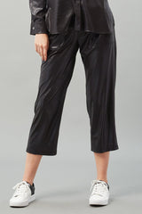 Leather Jersey Cropped Pant