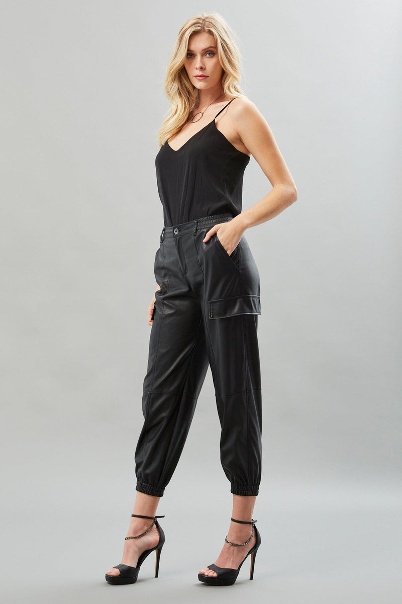 Vegan Leather Cargo Jogger