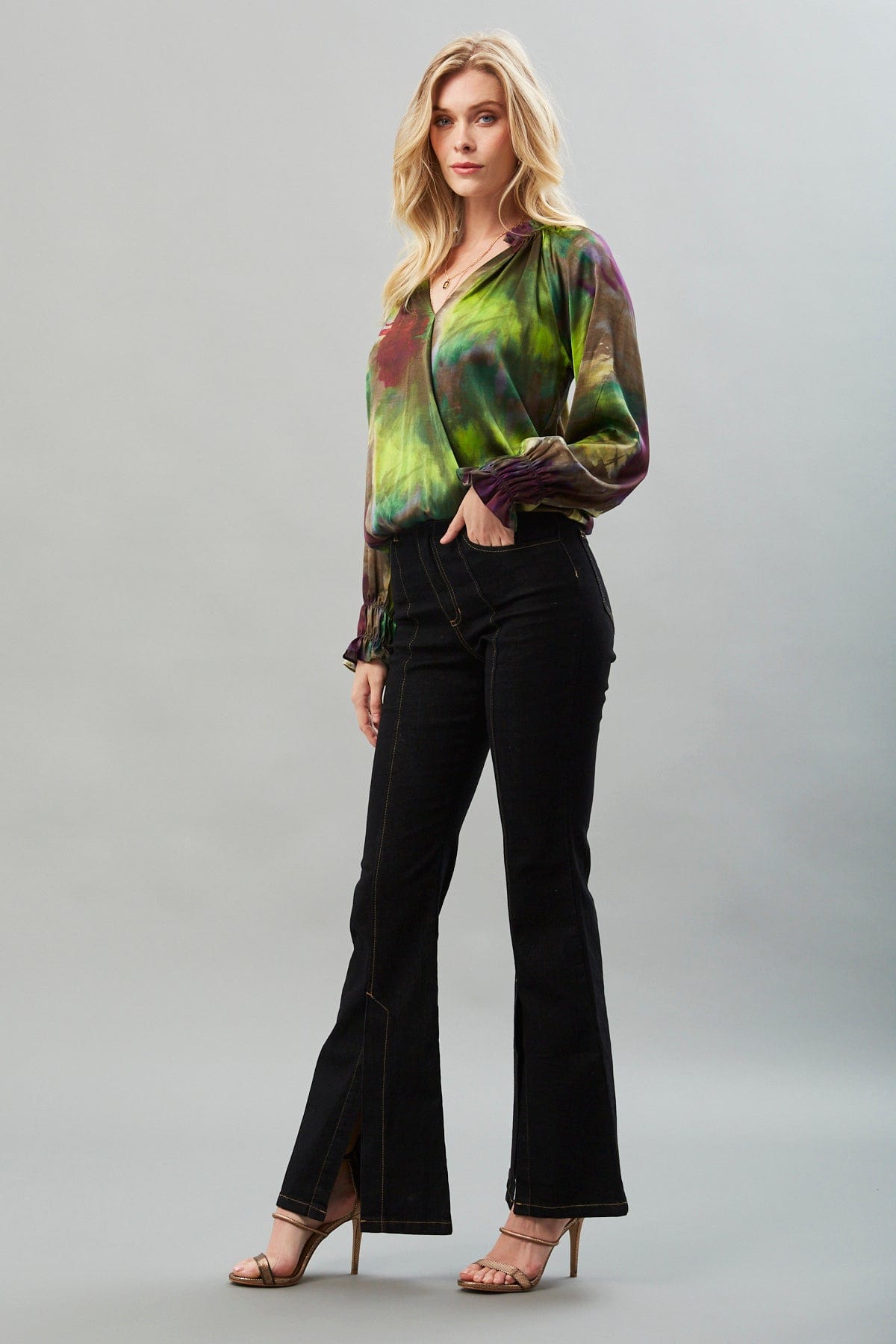 Color Fantasy Wrap Top
