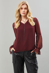 Poet Sleeve Chiffon Top