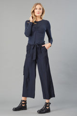 Center-Front Insert Crew Neck Top