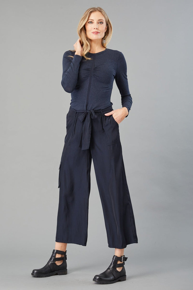 Center-Front Insert Crew Neck Top