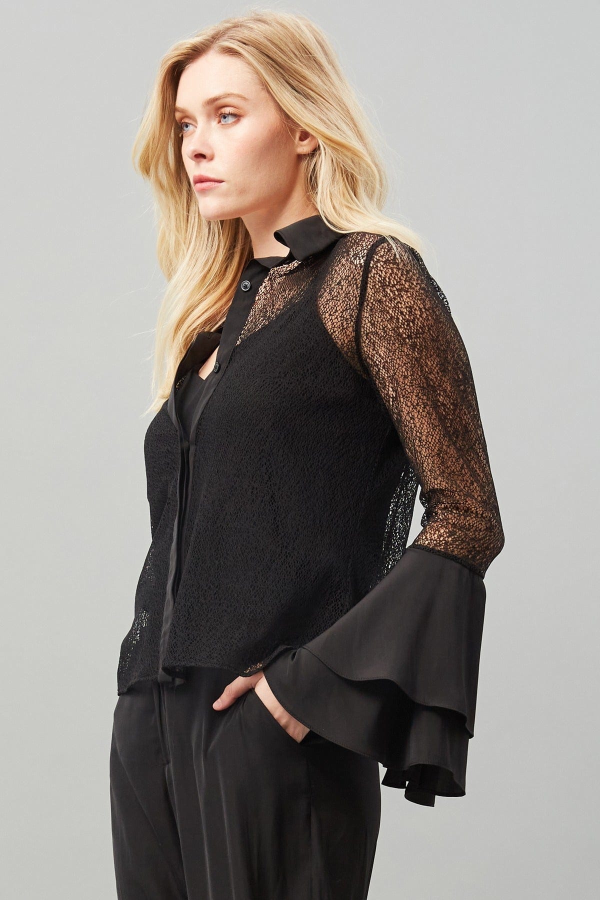 Flare Sleeve Lace Shirt