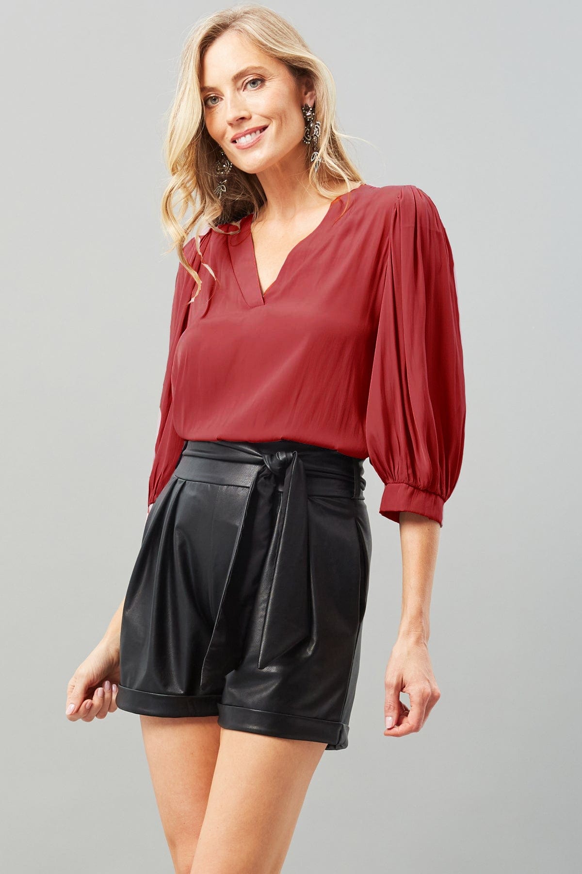 Peasant Sleeve V-Neck