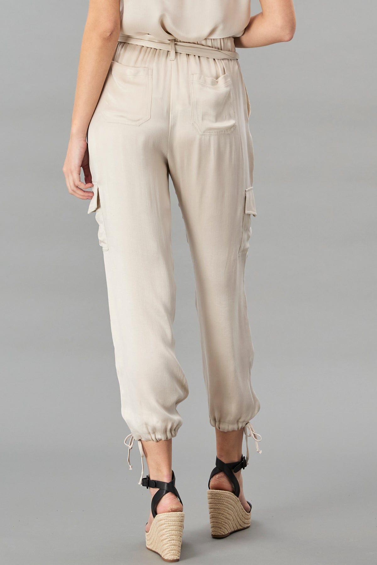 Textured Satin Cargos