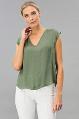 Vintage Satin V-Neck Top