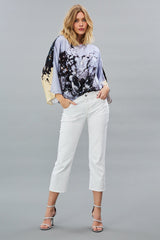 Printed Boat Neck Top