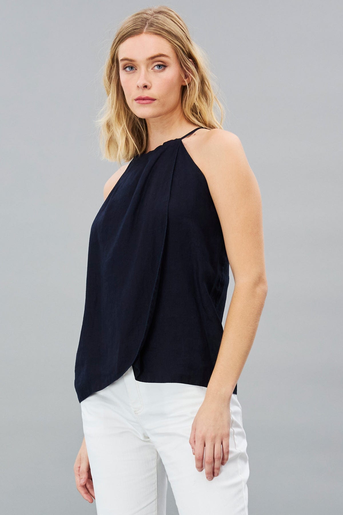 Cupro / Linen Halter Top