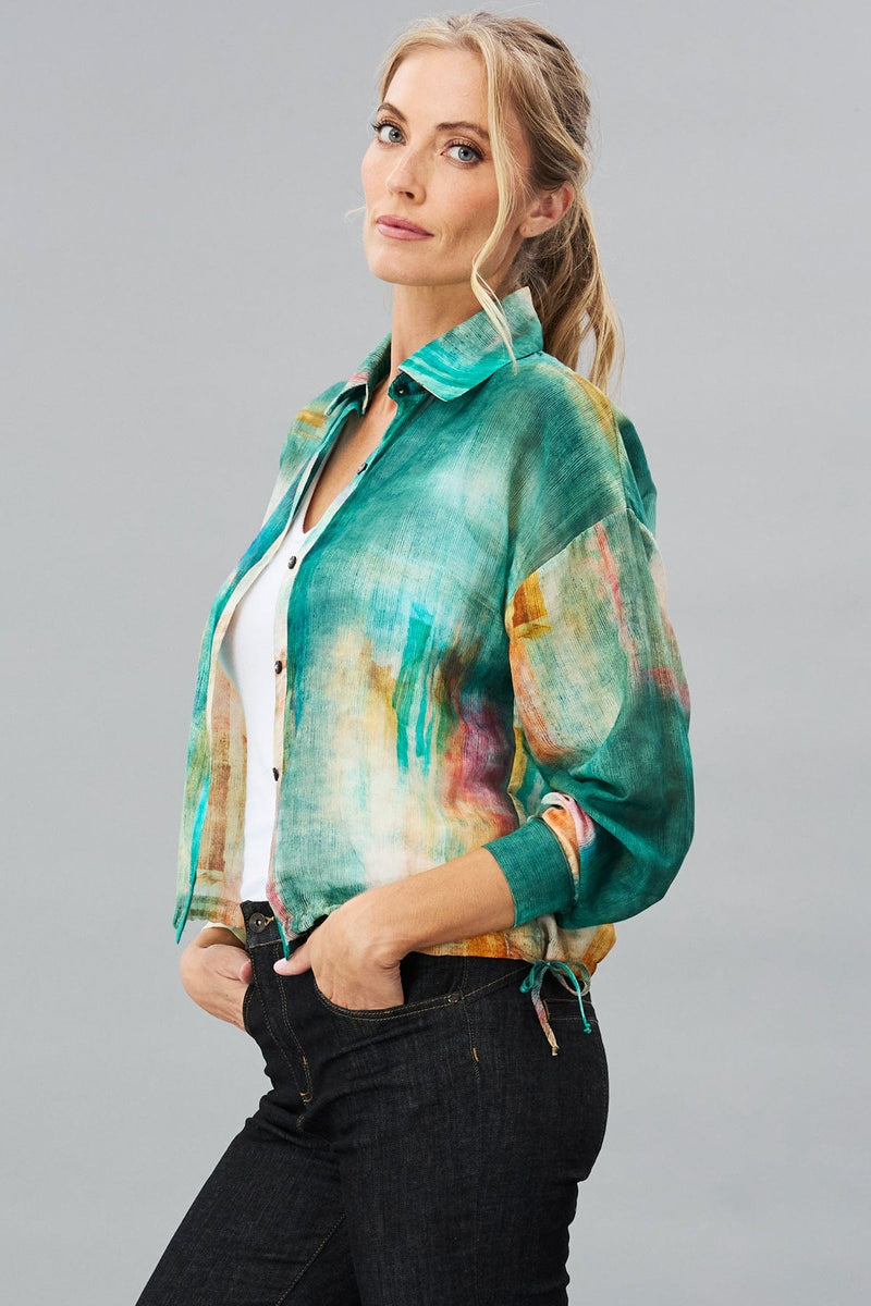 Space Dye Button Up Shirt