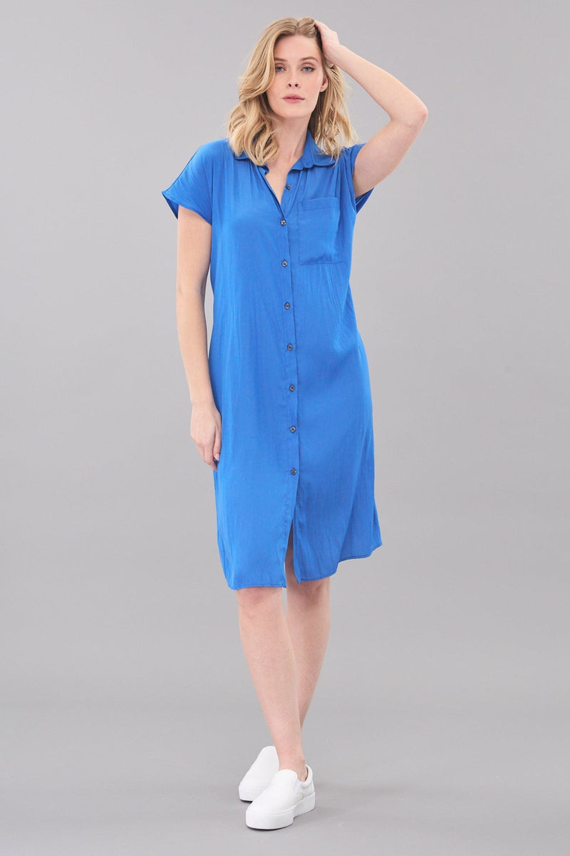 D-Satin Shirt Dress