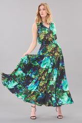 Printed Tiered Maxi Dress