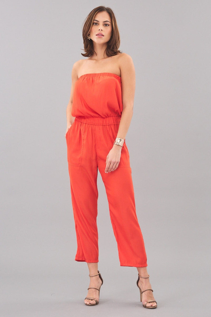 Strapless D-Satin Jumpsuit